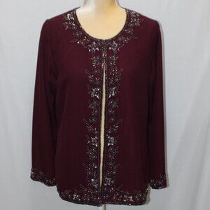 Creative Touch Plum Beaded Jacket